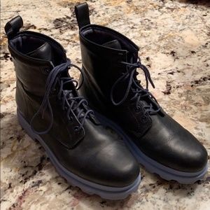Navy blue Camper lace-up boots
